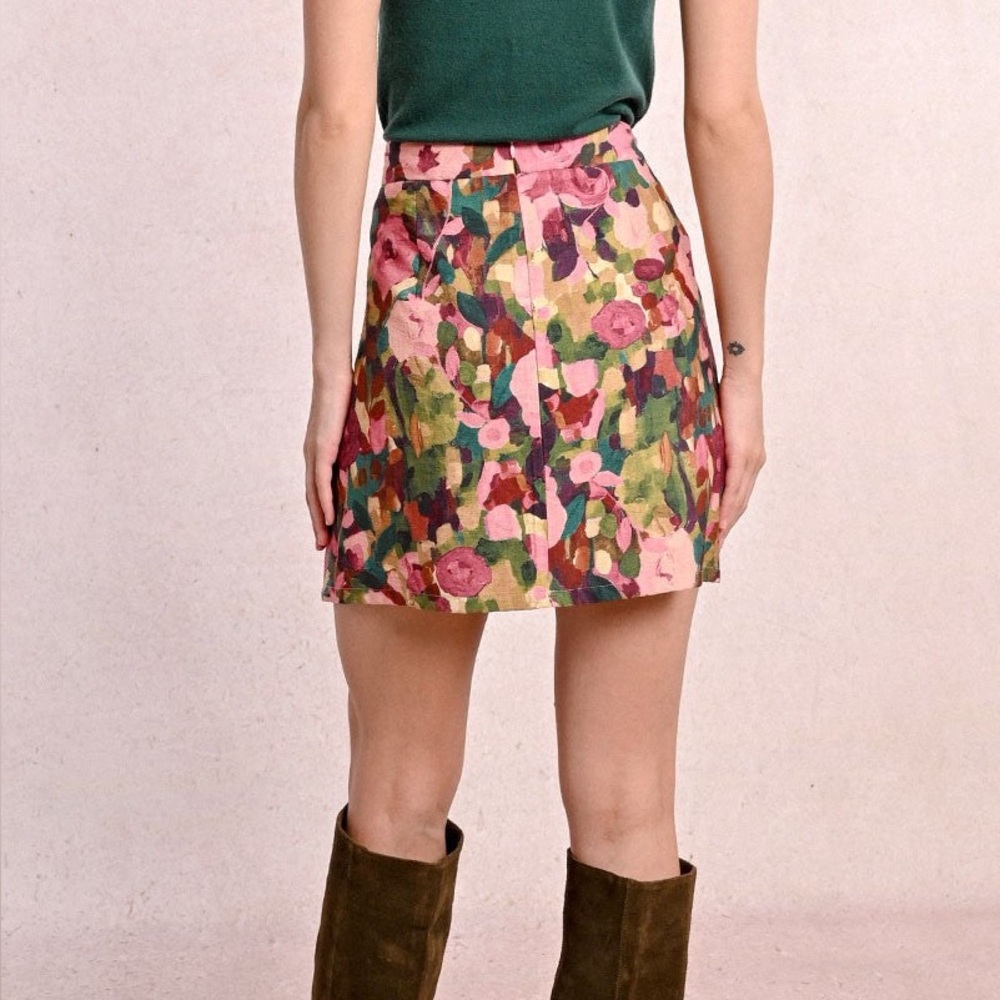 Molly Bracken Colorful Floral Mini Skirt